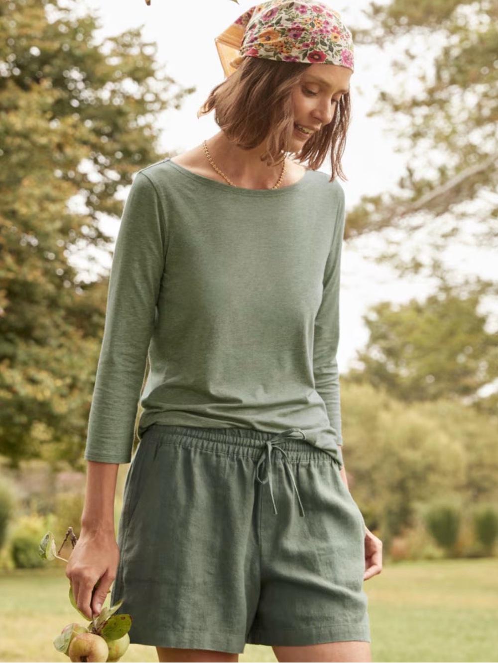 Garnet Hill Light Mint Long Sleeve Tee